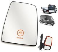 XEDLAMP Vetro specchietto retrovisore esterno riscaldato superiore destro con piastra di supporto, per Ford, per Transit Mk8 2014 2025 pannello di vetro dello specchietto laterale del veicolo