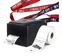 XEEAOFE Macchina per Etichette con 300 DPI, Stampante per Etichettatura da Tavolo a Trasferimento Creatore di Adesivi, per Pacchi di Spedizione & Piccole Imprese NoCutter