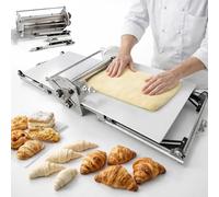 XEEAOFE Sfogliatrice da Tavolo e Sfogliatrice per Pasticceria, Rullo Automatico per Impasti con Larghezza 17.7" e Spessore Regolabile 0.08"-1.18", per Pizza, Pasta, Fondant, Croissant