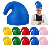 XEERUN 10 Pezzi Berretto a forma di nano, Cappelli da Nano, Cappello da nano a punta, Cappelloda Elfo, Cappelloda Puffo, ColoratoCappello Travestimento daNano, Kostümzubehör, Mottoparty, Karneval