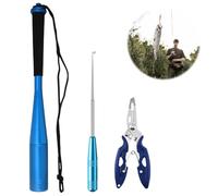 XEERUN Set di 3 uccisori per pesce, 24,5 cm, in alluminio, per pesce, per pesca e pesce, con manico antiscivolo, accessori da pesca per pesca all'aperto