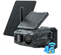 Xega 2K Telecamera Solare 4G con Scheda SIM 2 Pannelli Solari,senza WiFi
