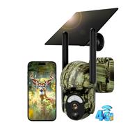 Xega 3G/4G LTE Fotocamera da Caccia Solare, 2K PTZ Fototrappola con SIM Scheda, Telecamera Esterna con Pannello Solare e APP,Rilevamento PIR, Visione Notturna a Colori, Audio a 2 Vie, per Animali