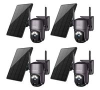 Xega 4 Pezzi 2K HD PTZ Telecamera di sicurezza solare Wireless Senza Fili