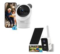 Xega 4G 24/7 Continua Registrazione Telecamera Interno con SIM, 4G LTE 10000mAh Batteria Telecamera con SIM Scheda, Rilevazione PIR,2K HD Visione Notturna a Colori,Audio Bidirezionale,TF/Cloud