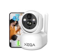 Xega 4G LTE Telecamera Interno con Sim/ 7800mAh Batteria senza Fili, 360° PTZ Telecamera Senza WiFi, 2K Videocamera Sorveglianza Interno con Visione Notturna a Colori, PIR Rilevamento, IP65