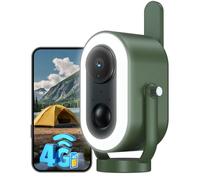 Xega 4G LTE Telecamera Magnetica con SIM scheda 2K HD Telecamera di Sicurezza Senza WiFi Portatile per Esterni 6000 mAh Batteria Rilevamento Umano PIR per Camper/Campeggio/Viaggi/Picnic IP65
