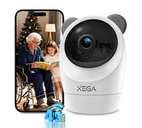 Xega 4G Telecamera Interno con SIM,24/7 Continua Registrazione Videocamera Indoor Senza WiFi,355°P & 60°T, Rilevamento PIR, 2K Visione Notturna, Audio Bidirezionale,TF/Cloud, Neonati/Anziani/Animali