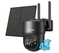 Xega 4G Telecamera Solare Esterno PTZ Con SIM Senza WiFi Senza Fili 2K HD