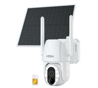 Xega Telecamera Esterno 4G LTE con Pannello Solare con SIM, Senza Wifi, 2K