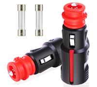 XEIYEI Spinotto Presa Accendisigari Auto 12V/24V Spinotto Accendisigari 2 Pcs Maschio Presa Accendisigari Adattatore Universale DIN/ZIG con Fusibile Integrato 10A (2 Pcs Spinotto 12-24V)