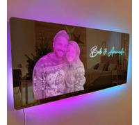 XEL Specchio Personalizzato con Nome,Specchio Luminoso A LED,Decorazione da Parete con Nome Personalizzato,Scritta LED,Lettere Luminose,Luce al Neon,per Natale,Matrimonio,Compleanno,Regalo (50X25CM)