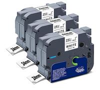Xemax Compatibile Nastro 24mm x 8m Sostituzione per Brother PT Tze-251 Tz-251 Nero su Bianco Laminato Cassette per PT-D600VP PT-H500 PT-2730 PT-P700 PT-P750W PT-E500 PT-9700PC PT-9800PCN, 3 Pacco