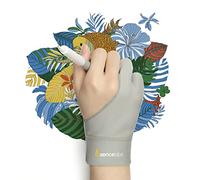 XENCELABS, Guanto da disegno a mano sinistra destra per tablet grafico, guanto a 2 dita per disegnare, grigio, taglia S