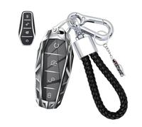 XENDRO Custodia per chiave auto adatta per BYD Atto Sealion Han Dolphin | Custodia protettiva per chiave compatibile con BYD Tang Song Pro-DM-i Yuan Qin, telecomando, portachiavi, A argento