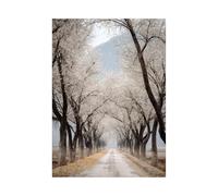 XENIOU Decorazione Da Parete Pittura dell'albero sul ciglio della strada stampe su tela, La Casa Camera da Letto Soggiorno Bagno Cucina Ufficio.(bianco)-20x30cm Non incorniciato