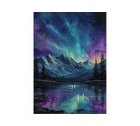XENIOU Quadro Natura Paesaggio dell'aurora di montagna di neve quadri in tela, quadri vintage per quadri per soggiorno, camera da letto, appartamento.(blu)-20x30cm Non incorniciato