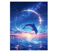 XENITE Casa Poster Decorativo Poster di Balene Sognanti, Stampe, Notte Magica E Serena, Surreale, Circondato da Stelle, Dipinti su Tela, Quadri Artistici, Decorazioni per La Casa(E,30x40cm)