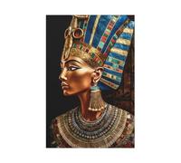 XENITE Casa Poster Decorativo Vintage Egiziano Faraone Fanciulle Gatto Domestico retrò Dipinti su Tela Antico Egitto 3D Dorato Arte Poster Stampe Decorazione da Parete per La Casa(T,50x70cm)