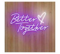 XENITE Luci al Neon Da Parete Better Together Insegna Al Neon A Forma Di Cuore LED Dimmerabile Per Matrimoni, Feste Di Compleanno In Famiglia, Decorazioni 19.69inx12.2in(Style 4)