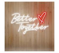 XENITE Luci al Neon Da Parete Better Together Insegna Al Neon A Forma Di Cuore Luce LED Dimmerabile Per La Famiglia Compleanno Bar Festa Di Nozze Decorazione Da Parete 17.72inx11in(Style 3)