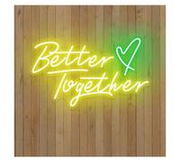 XENITE Luci al Neon Da Parete Better Together Insegna Al Neon A Forma Di Cuore Luce LED Dimmerabile Per La Famiglia Compleanno Bar Festa Di Nozze Decorazione Da Parete 17.72inx11in(Style 2)