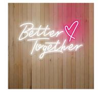 XENITE Luci al Neon Da Parete Better Together Insegna Al Neon A Forma Di Cuore Luce LED Dimmerabile Per La Famiglia Compleanno Bar Festa Di Nozze Decorazione Da Parete 17.72inx11in(Style 1)