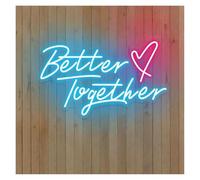 XENITE Luci al Neon Da Parete Better Together Insegna Al Neon A Forma Di Cuore Luce LED Dimmerabile Per La Famiglia Compleanno Bar Festa Di Nozze Decorazione Da Parete 17.72inx11in(Style 4)