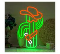 XENITE Luci al Neon Da Parete Illuminazione Da Parete A LED Al Neon Con Cactus Da Cowboy Dimmerabile Decorazione Artistica Per Camera Da Letto Casa Negozio Illuminate 26.42cmx42.92cm