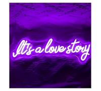 XENITE Luci al Neon Da Parete Insegna Al Neon A Dimmerabile It's A Love Story Per Hotel, Matrimoni Fidanzamenti Feste Di Compleanno San Valentino Decorazione Da Parete 45cmx15cm(E)
