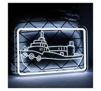 XENITE Luci al Neon Da Parete Insegna Al Neon A Forma Di Barca A Vapore Con Luce Dimmerabile, Ideale Per L'arredamento Di Negozi Di Giocattoli E Appassionati Di Vela 41х26.2cm