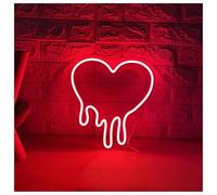 XENITE Luci al Neon Da Parete Insegna Al Neon A Forma Di Cuore Che Si Scioglie Per Camera Da Letto, Sfondo Personalizzato Per Feste, Sala Giochi, Bar, Soggiorno 40cm(Rosso)