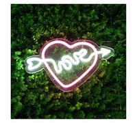 XENITE Luci al Neon Da Parete Insegna Al Neon Ama Una Freccia Nel Cuore, Per Matrimoni, Proposte Di Matrimonio E Case Romantiche 21x31cm