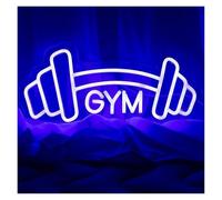 XENITE Luci al Neon Da Parete Insegna Al Neon Barbell Gym Insegna Al Neon Blu A Forma Di Manubrio Per Decorazioni Per Palestre Per Adolescenti Bambini Sala Sportiva Casa 42cmx20cm