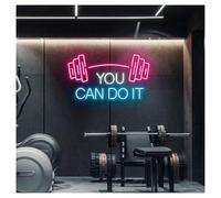 XENITE Luci al Neon Da Parete Insegna Al Neon Con Bilanciere You Can Do It, Luce A Per Palestra, Decorazione Da Parete Per La Casa 26cmx45cm(UN)