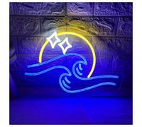 XENITE Luci al Neon Da Parete Insegna Al Neon Con Luna Sul Mare, Luce A LED Onde Oceaniche E Alba Sopra La Moderna Decorazione Da Parete 45cm