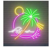 XENITE Luci al Neon Da Parete Insegna Al Neon Con Palma, Decorazione Da Parete Per Bar, Club E Spiaggia, Decorazione Estiva Per Feste Tropicali E Oceaniche.(UN,80CM)