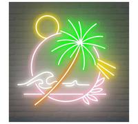 XENITE Luci al Neon Da Parete Insegna Al Neon Con Palma, Decorazione Da Parete Per Bar, Club E Spiaggia, Decorazione Estiva Per Feste Tropicali E Oceaniche.(F,60CM)