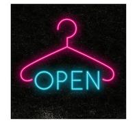 XENITE Luci al Neon Da Parete Insegna Al Neon OPEN A Forma Di Gruccia, Luce Dimmerabile Per Camerino, Fabbrica Di Abbigliamento, Grande Magazzino, Decorazione Da Parete(40cm)
