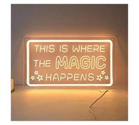 XENITE Luci al Neon Da Parete This Is Where The Magic Happens Insegna Al Neon Per Decorazioni Da Parete Luci Alimentate Tramite USB Per La Decorazione Della Casa Illuminate 40cm×23cm
