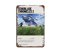 Xenoblade Chronicles 2 (2017) Poster per videogiochi Retro Poster in metallo Tin Sign Chic Art Retro pittura su ferro Bar Persone Cave Cafe Family Garage Poster Decorazione da parete 20 x 30 cm
