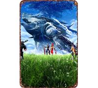 xenoblade chronicles 2 poster in latta anime decorazione per soggiorno bar cartello decorativo per parete 30,5 x 20,3 cm