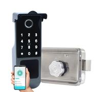 Xenocam Impermeabile Outdoor Gate Smart Rim Smart Door Lock Wifi Fingerprint Smart Lock Support Password IC Card Key Wiring Digital Gate Access Control for Tuya