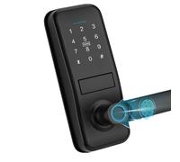 Xenocam Smart Lock Fingerprint/Touchscreen/Bluetooth/IC Card 6 in 1 Keyless Entry | Matte Black Handle | Fits 30-70mm Doors | Secure Front Door Lock