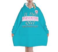 Xenorith Coperta con Maniche Donna Personalizzato Felpa Coperta indossabile Vestaglia Pile Personalizzata con Foto Testo Felpe Oversize Flanella Plaid con Maniche per Uomo Idea Regalo Donne