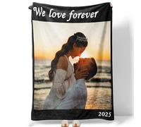 Xenorith Coperta personalizzata con foto Testo plaid personalizzato coperta pile matrimoniale coperte divano per amica,Donna,Uomo,Regali coppia Personalizzati per compleanno,Festa del Papà Mamma