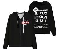 Xenorith Felpa Uomo con Zip Personalizzato Felpa con Zip Cappuccio Personalizzata Felpe Donna Il Tuo Quadro con Foto e/o Testo Hoodie Cappuccio Leggera Oggetti Personalizzabili Idea Regalo