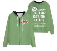 Xenorith Felpe Donna Personalizzato Felpa Uomo con Zip Personalizzate Felpa con Zip Cappuccio Il Tuo con Foto Testo Hoodie Cappuccio Leggera Oggetti Personalizzabili Idea Regalo