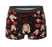 Xenorith Mutande Personalizzate Uomo del Viso Boxer Personalizzati con Foto Mutanda Personalizzata Boxer Divertenti Elasticizzati Regalo per Lui Idee Regali di San Valentino S-2XL