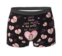 Xenorith Mutande Personalizzate Uomo del Viso Boxer Personalizzati con Foto Mutanda Personalizzata Boxer Divertenti Elasticizzati Regalo per Lui Idee Regali di San Valentino S-2XL